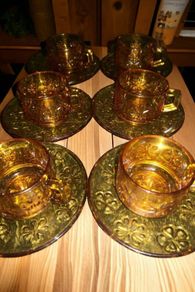 Vereco amber glass coffee set
