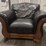 leather couch & armchair Image 2