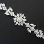 Art Deco Vintage Style Wedding Bridal Crystal Silver Bracelet Image 2