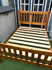 Lovely Sturdy 4Ft 6 Double Wooden Bed Frame - Can Deliver