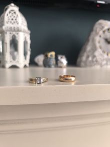 Engagement ring and wedding ring