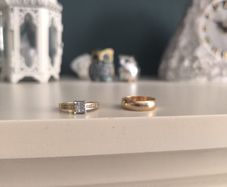Engagement ring and wedding ring