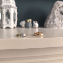 Engagement ring and wedding ring