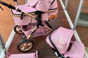 Brand new baby travel system Pink &amp; flowers baby pink