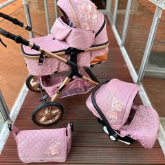 Brand new baby travel system Pink & flowers baby pink
