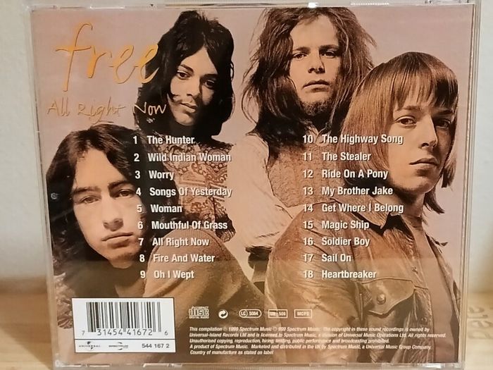 Free All Right Now CD Album