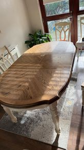 extendable table with 6 chairs