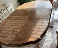 extendable table with 6 chairs