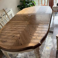 extendable table with 6 chairs