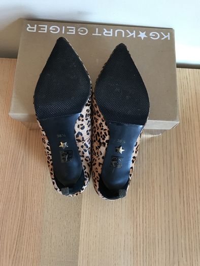KG by Kurt Geiger Bea Leopard Print Heeled Court Shoes