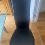 Glass & Chrome Dining Room Table with 6 Black leather and Chrome Chairs Image 4