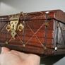 Antique Unusual Small Size Trunk -moneybox 8,2" x 3,4" H-4" Image 5