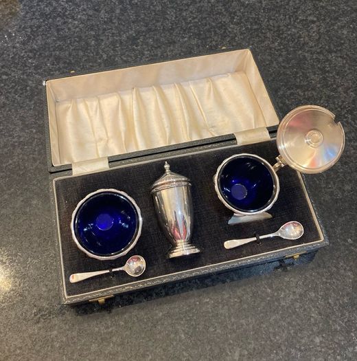 Rare Irish Silver Cruet Set