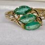 Silver ring with emeralds Image 2