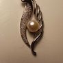 Sterling Silver Pearl & Zircon Solid Drop Pendant Image 10