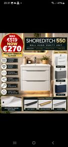 Shoreditch 550 two drawer wall hung unit and basin massive saving