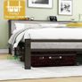 King Size Bed Frame with Storage Wooden Headboard Image 3