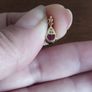 9ct yellow gold amethyst and diamond stud earrings. Image 6