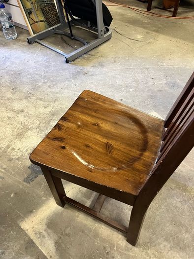 Solid wood dining table + 6 matching chairs