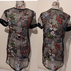 Sheer Floral Embroidery Dress NEW