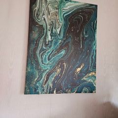 set of three green prints