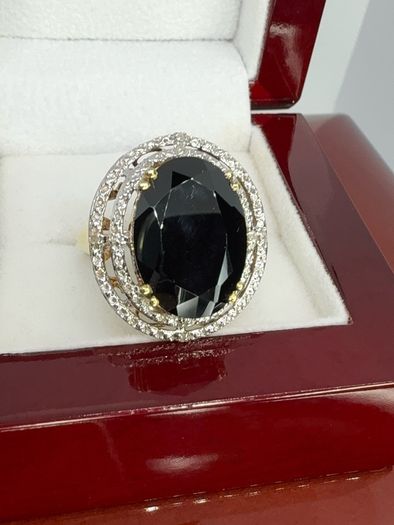 Silver Black & Gold Stunning statement ring