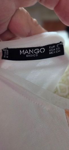Mango Basics Pastel Floral V Neck Top Size S