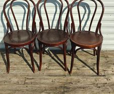 Three vintage cafe bistro bentwood chairs