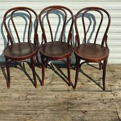 Three vintage cafe bistro bentwood chairs