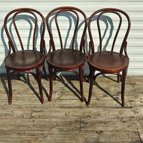 Three vintage cafe bistro bentwood chairs