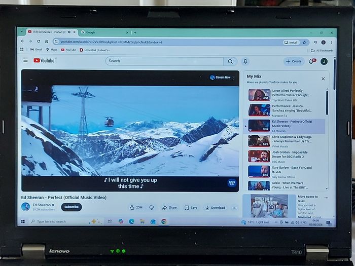 Lenovo Thinkpad T410, Intel Core i5 CPU M 520, 2.4GHz, Windows 10, 4GB Ram, 160GB HDD, Microsoft Edge, Chrome and VLC