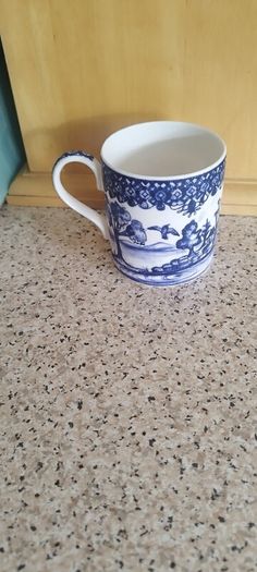 Blue and white
