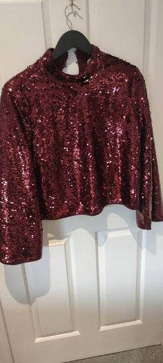 burgundy sequin top