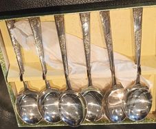Set of Silver Plate Fruit Spoons