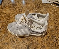 ADDIDAS gazelle.....silver grey...WORN