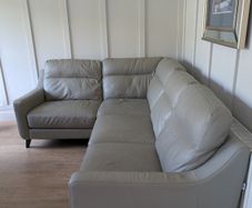 Grey L Shaped Leather Couch