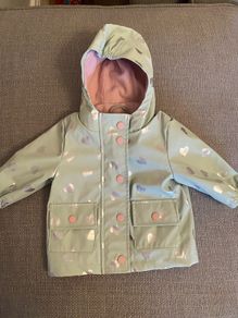 NEXT green with silver stars jacket 3-6 months
