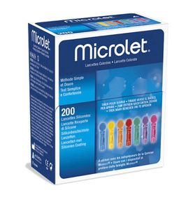 Contour next Microlet Coloured Lancets Box 200 For Diabetes Testing brand new