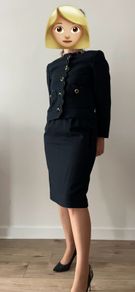 Elegant Vintage Herbert Grossman Black Skirt Suit Designed by Cynthia Steffe Made in USA