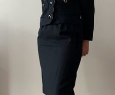 Elegant Vintage Herbert Grossman Black Skirt Suit Designed by Cynthia Steffe Made in USA