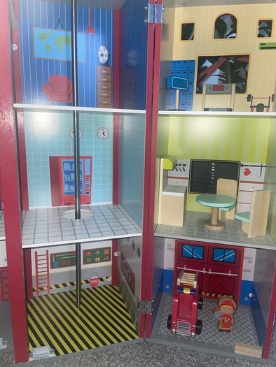 Wooden play set - fire and police station