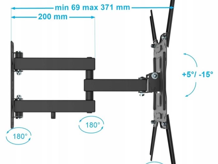 TV Wall Mount Bracket Tilt Swivel 20" - 65" TV