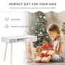 Kids Wooden Study Table Writing Desk with Drawer Ergonomic 39 x 19 x 30 White and Pink Image 5