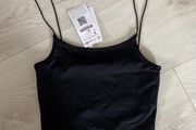 BNWT Black Strappy Crop Top Size Small