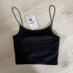 BNWT Black Strappy Crop Top Size Small