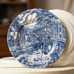Vintage Alfred Meakin The Post House Blue and White Dinner Plate