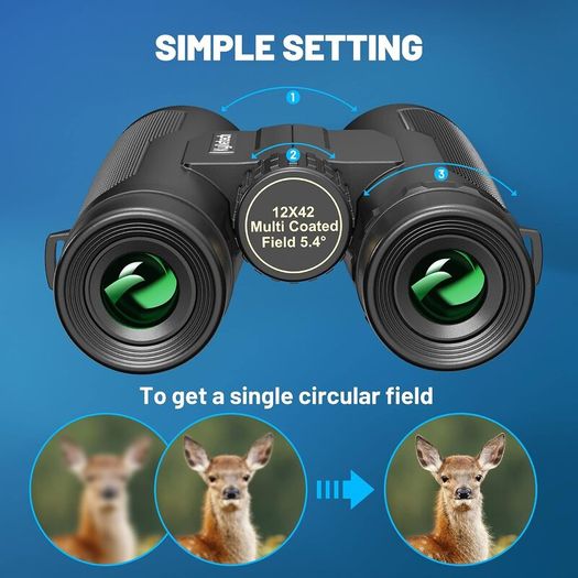 Waterproof Binoculars with Tripod & Phone Adapter, BAK-4 Prisms, FMC Lens for Bird Watching, Hiking & Stargazing