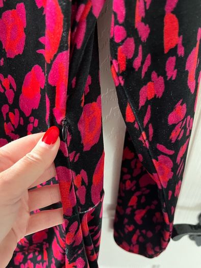 New Part Two Velvet Ruched Dress - Size L / Size 12