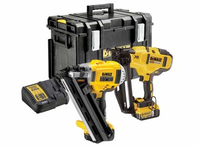 DeWalt DCK264P2 18V XR Li-Ion Cordless Brushless Nailer Twin Pack - 2x 5.0Ah Batteries