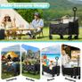 120L Festival Trolley, Beach Trolley Heavy Duty with Adjustable Handle Camping Trolley on Wheels, Foldable Utility Wagon Cart with 2 Cup Holders, Lightweight Pull Along Trolley, Shopping/Garden Image 9
